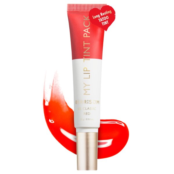 Berrisom LIP My Tint Pack - Korean Lip Stain Peel Off Pack | Kiss-Proof Korean Lip Tint Long Lasting Lip Stain Marker | Waterproof Lip Stain Peel Off Lipstick (03. Classic Red, 0.50 Fl Oz)