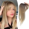 MORICHY Clip in Bangs 360° Bangs Hair Clip Fake Bangs with Long Layered Hair Clip in Hair Extensions Clip on Bangs for Women Curved Bangs for Daily Use Light Brown to Blonde Ombre