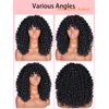 CurlCOO Black Curly Wigs for Black Women Short Kinky Curly with Bangs Synthetic Fiber Glueless Long Kinky Curly Hair 14 inch（Black）