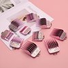 Clipper Guards Cutting Guides Compatible with Wahl Clipper with Metal Clip-from 1/16 Inch to 1 Inch(1.5-25mm)，10 Pack (Light Pink)