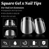 LuckForever 300pc XS Gel X Nail Tips Extra Short Round Square Fake Nails Clear Press on Nails Clear Soft Gel Nail Tips Full Cover Short False Nail Tip for Acrylic Nails Extension Press Nails Making