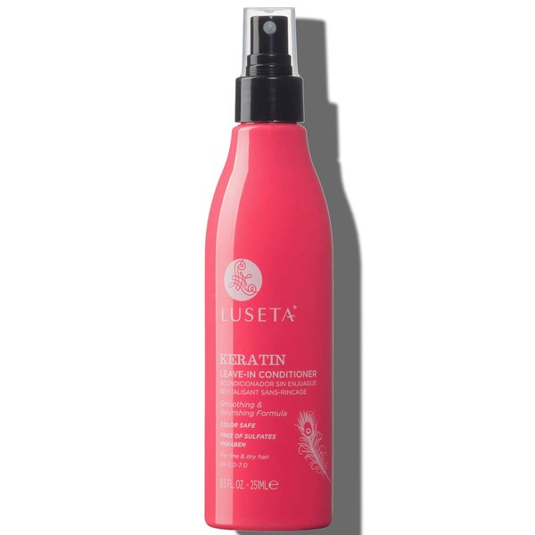 Luseta Keratin Leave in Conditioner, Anti Frizz Conditioning for Curly Hair,Detangling Strengthening Smoothing Moisturizing Repair Treatment for Dry Damaged Hair,Sulfate Free Color Safe, 8.5Fl Oz