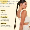 Fanguilar 26 Inch Long Braided Ponytail Extension with Hair Tie Bleach Blonde Straight Wrap Around for Women Synthetic High Temperature Fluffy Natural Soft Hair Piece for Daily Wear