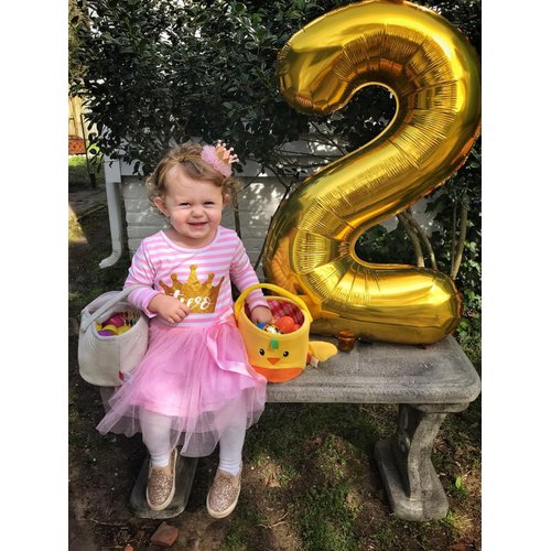 Number Balloon Big 40 Inch Gold Birthday Decorations, Number 2 Balloon Birthday Party Decorations for Party Supplies, Graduations