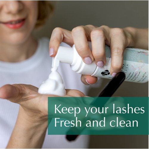BL Lashes Eyelash Extension Shampoo+ Brush, Eyelid Foaming Cleanser, Gentle Wash for Natural Lash and Lash Bath for Lash Extensions, Makeup Remover for Salon and Home (100ml)