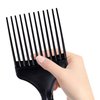 Soft 'N Style Black Afro Comb, Hair Pick for Curly Hair, Plastic Afro Pick for Women and Men, Detangle Wig Braid Hair Styling Comb, Hair Pick Comb for Styling, Curly Hair Comb