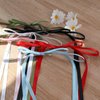 6pcs Hair Bow Clips for Women, Long Tail Tassel Bowknot Hair Ribbons Barrettes for Girls, Solid Silky Satin Ponytail Holder Hair Accessories