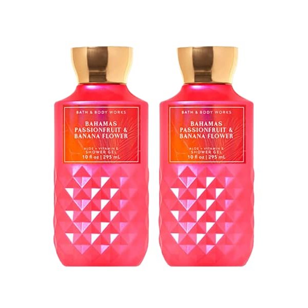 Bath and Body Works Bahamas Passionfruit & Banana Flower Shower Gel Gift Sets For Women 10 Oz 2 Pack (Bahamas Passionfruit & Banana Flower)