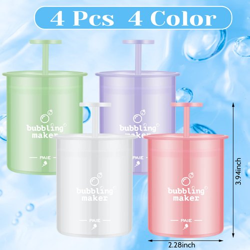 4 Pieces Face Foam Maker Travel Cleanser Face Wash Foamer Convenient Facial Skincare Whip Maker Household Quick Facial Cleansing Tool Lightweight Facial Cleanser Foam Cup for Face Wash Skin Care