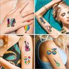 100PCS Groovy 70s Temporary Tattoos-10 Sheets Hippie Tattoo Stickers for Fan Birthday Party Decorations Hand Tattoo Party Favor Party Supplies Gift for Kids Boy Girl Adult Pretty Christmas Gift