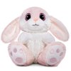 Nleio 2 Peices Bunny Stuffed Animals, 8.5 Inches Plush Bunny with Floppy Ears, Super Soft Rabbit Plush Toy, Cute Stuffed AnimalGift for Age 1 to 14 Years Old Baby Girls Boys Companion (Pink + Gray)