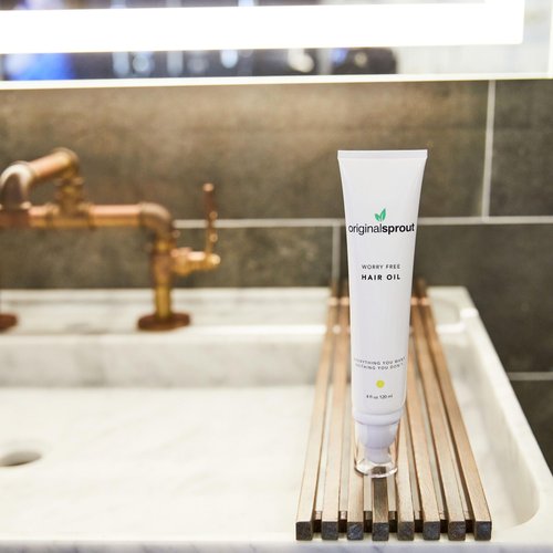 Original Sprout Worry Free Hair Oil for All Hair Types, Anti-Frizz, 4 oz. Bottle