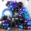 Black Purple Blue Balloon,60 Pcs 12 Inches Metallic Blue Purple Teal Balloons Confetti Balloons for Kids Video Game Party Decoration Baby Shower Engagement Party Supplies