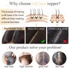 SEGO Hair Toppers for Women Real Human Hair With Bangs 7 * 13CM Silk Base 100% Remy Human Hair Clip in Top Wiglet Hair Pieces for Thinning Hair -18 Inch Light Brown