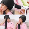 Net Plopping Cap for Drying Curly Hair, Adjustable Net Plopping Cap for Drying Curly Hair with Drawstring, Hair Dryer Bonnet, Plopping Cap Curly Hair for Women (Black)