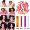 40pcs Perm Rods Set for Natural Hair 4 Sizes Cold Wave Rods Hair Rollers for Women Hair Curling Rods for Long Medium Small Hair Curler Styling DIY Hairdressing Tools（Orange+Beige+Purple+white）