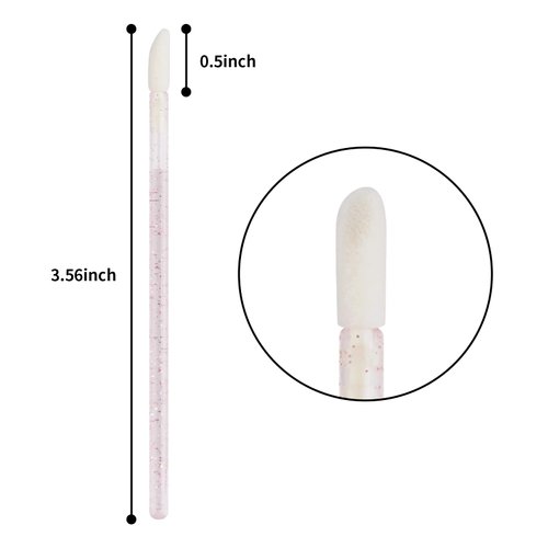 Kirecoo 200PCS Lip Applicators Disposable - Glitter Crystal Lip Wands, Lip Brush, Lip Gloss Wands, Lipstick Applicator Wands, Makeup Applicator Beauty Tool Kits (Black+Pink)