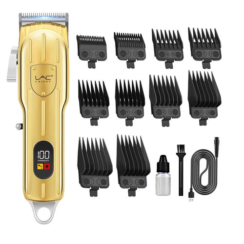LAC LAICHY Hair Clippers for Men Hair Trimmer Beard Trimmer for Men Razor Kit - Gold Rechargeable USB Professional Cordless Hair Clippers for Men with LED Display for Barber