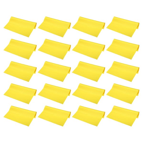PATIKIL Eyeglass Microfiber Cleaning Cloth 6"x6", 20 Pack Glasses Cleaning Cloth Soft Wipe Screen Cloth for Camera Lens Eyeglasses Screens in Individual Vinyl Pouch, Yellow