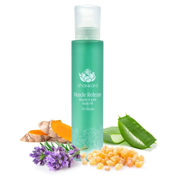 Shankara Body Massage Oil for Massage Therapy - Muscle Release Oil for Sore Lymphatic Pain Relief - Warming Massage Oil with Arnica Oil, Boswellia, Lavender, Turmeric, Aloe Vera & Sweet Birch (100 ml)