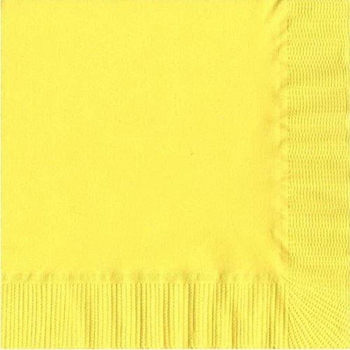50 Plain Solid Colors Luncheon Dinner Napkins Paper - Yellow