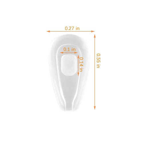 Push-in Eyeglass Nose Pads,BEHLINE Soft Silicone Air Cushion Glasses Replacement Nosepad,14mm Air Chamber/Air Bag/Nose Piece,Anti-slip Nose Bridge Pads for Eye Glasses Sunglasses(Clear,5 Pairs)