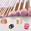 16PCs Marble Makeup Brushes Set Premium Synthetic Face Eye Lip Make Up Brush Kits for Foundation, Powder,Eyeshadow,Eyebrow,Eyelash,Eyeliner,Blending,Concealer,Contour,Highlight