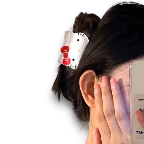 Anime hair claw anime hair clip kitty hair claw cat hair claw Japanese hair claw (White Cat)