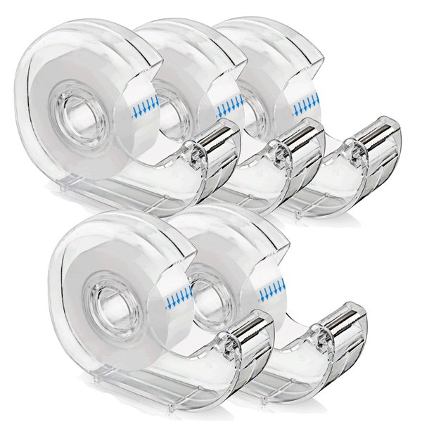 KIDMEN Transparent Tape,Clear Tape for Office,Home,School,5 Dispensered Rolls,0.7 x 1300 Inch