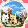 Halloscume 4 Pcs Cat Stuffed Animal Interactive Electronic Plush Animals Walking Barking and Wagging Tail Toys for Christmas Classroom Kids Birthday Gifts 7"