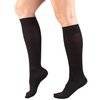 Truform Compression Socks, 15-20 mmHg, Women's Dress Socks, Knee High Over Calf Length, Black Rib Knit, Medium
