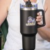 Desert Cactus James Madison University Dukes JMU Large Insulated Stainless Steel with Handle Lid Straw Reusable Double Walled Cup Hot Cold Drinkware Laser Etched (40oz Ounce Rally Tumbler Design C)