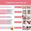 22 Pcs Nail Art Brushes Set, 1 Pcs Resin Nail Art Palette, 15 Pcs Nail Art Brushes, 5 Pcs Nail Art Dotting Pens, 1 Pcs Cosmetic Makeup Spatula Stirring Rod, Nail Design Tools for Nail Art Home Salon