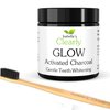 Clearly GLOW Natural Teeth Whitening Activated Charcoal Powder + Soft Bamboo Toothbrush | 100% Pure Food Grade Non GMO Tooth Powder Made in USA | Whiten Teeth Naturally
