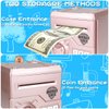 TOPBRY Piggy Bank for Kids,Electronic Password Piggy Bank Kids Safe Bank Mini ATM Piggy Bank Toy for 3-14 Year Old Boys and Girls (Rose Gold)