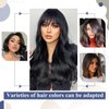 LaaVoo Black Tape in Hair Extensions Human Hair Jet Black Tape ins for Black Women Human Hair Thick End Straight 18 inch 20pcs 50g