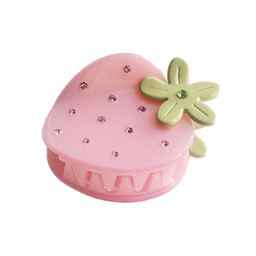 Pink Strawberry Hair Clips,Cellulose Acetate Hair Clips,Small Claw Clips for Girl,Hair Accessories