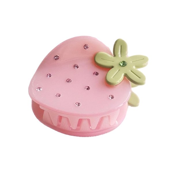Pink Strawberry Hair Clips,Cellulose Acetate Hair Clips,Small Claw Clips for Girl,Hair Accessories