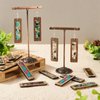 Cheriswelry 54Pcs/Box Rectangle Resin Wood Earring Pendants Set with Drop Wooden Hang Ornament Earring Hooks Jump Rings 48.5mm for DIY Earring Necklace Jewelry Making Crafts