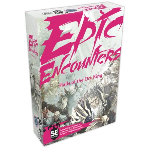 Steamforged Games Epic Encounters: Hall of The Orc King - RPG Fantasy Roleplaying Tabletop Game with 20 Orc Miniatures, Double-Sided Game Mat, & Game Master Adventure Book with Monster Stats