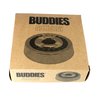 Buddies Silver Round Metal Ashtray Built-In Extinguisher and Storage 5 1/2"