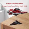 NAOCARD Acrylic Display Stand for Lego Star Wars Ahsoka Tano’s T-6 Jedi Shuttle Building Set, Compatible with Lego 75362 (Only Stand, Model Not Included)