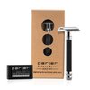 Parker Deluxe OPEN COMB Double Edge Safety Razor, Electroplated Brass Handle, 5 Blade Refills Included (26C - Graphite Gray)