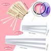600 Pieces Wax Strips and Wax Applicator Sticks Kit Includes 400 Pieces Eyebrow Waxing Strips White Wax Paper Cloth Strip and 200 Pieces Wooden Smooth Wax Applicator Sticks for Body Skin Hair Removal