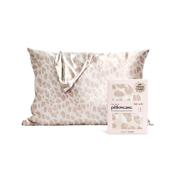 Kitsch Satin Pillowcase for Hair and Skin - Softer Than Silk Pillow Cases for Hair and Face | Cooling Satin Pillowcase | Pillow Case Cover with Zipper | Satin Pillow Cases Standard Size, Leopard