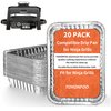 TOHONFOO 20 Pack Drip Pan Liners for Ninja OG701 Woodfire Outdoor Grill & Smoker - Compatible with Weber Genesis - Spirit - Q Series - Disposable Aluminum Foil Grease Tray Liners