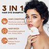 Black Hair Dye Shampoo 3 in 1, 15 Minutes Gray Reducing 4 Weeks Lasting Colors Hair, Shampoo Hair Dye for Women, Hair Coloring Shampoo At Home, Hair Dye Shampoo Color 16.9 FL OZ(Black)