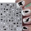 2 Sheets Black Cat Nail Art Stickers 5D Kawaii Cat Embossed Nail Decals Cute Black Cat's Paw Summer Nails Design Adhesive Sliders Cute Animal Manicure Stickers for Nails Art Decorations