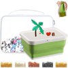 Storage Organizer for Lego Box Table Toys Containers Storage with Building Baseplate Lid Toy Bins for Kids Organizer Compressible Brick Box for Lego with 1 Toy Storage Bag,5 Small Compartments Bags