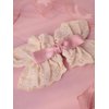 OJERRY Oversized Pink Cotton Lace Hair Ribbon Bow for Women, Bow Hair Metal French Barrette Clip, Feminine Coquette Bow Aesthetic Gift Hair Accessories